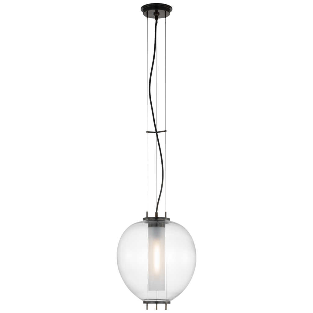 Taro 13" Lantern | Bronze | Clear Glass