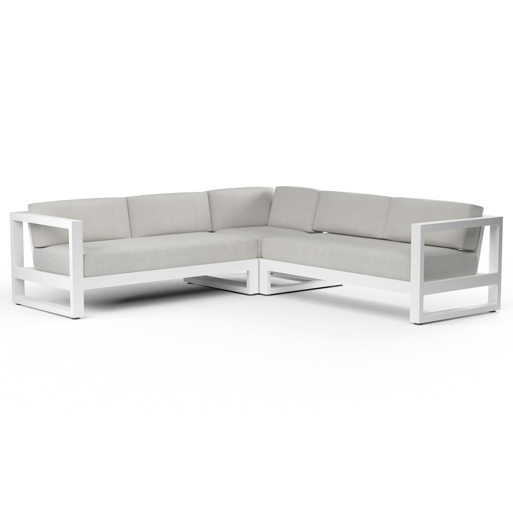 Newport Sectional in Cast Silver, No Welt
