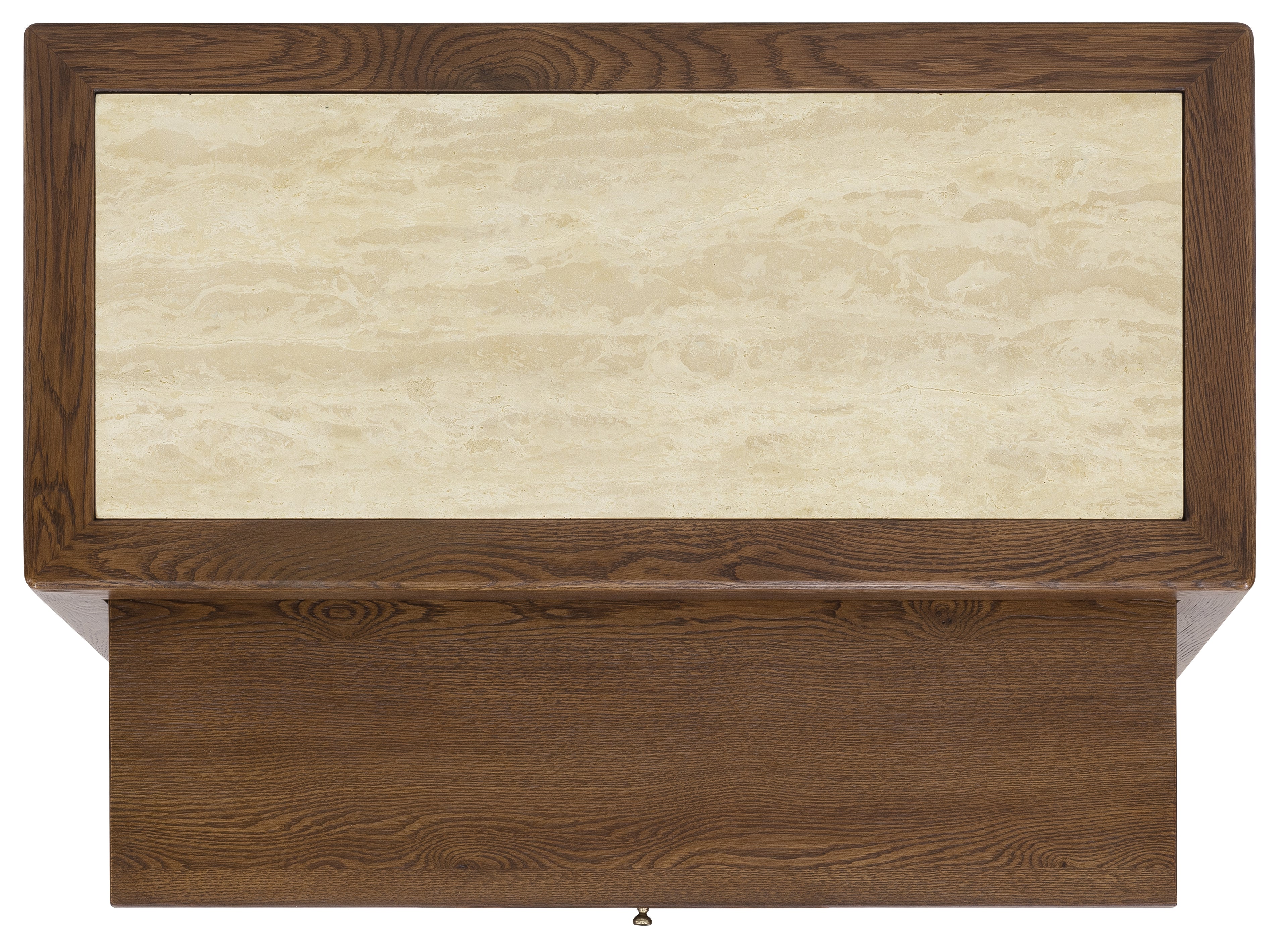 Driftwood One-Drawer Nightstand with Stone | Worn Saddle