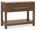 Driftwood One-Drawer Nightstand with Stone | Worn Saddle