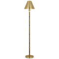 Dalfern 53" Cordless Reading Floor Lamp | Waxed Bamboo and Natural Brass | Natural Brass Shade