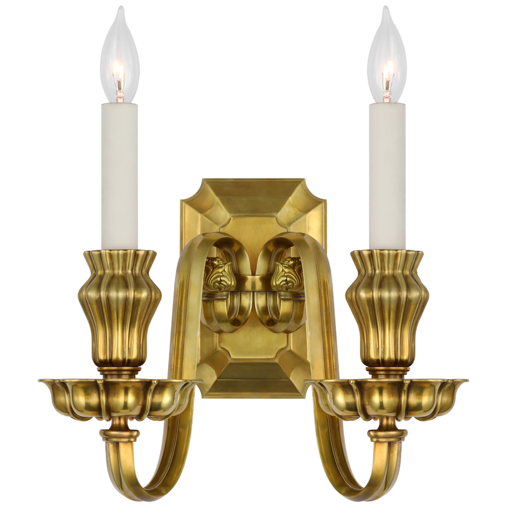 Falaise Double Sconce | Natural Brass