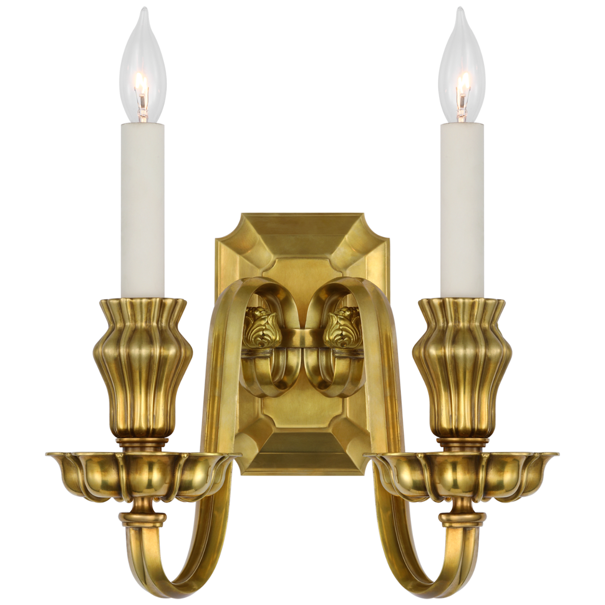Falaise Double Sconce | Natural Brass