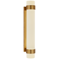 Barton Medium Bath Sconce | Natural Brass | Etched Crystal