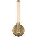 Barrett 13" Single Bath Light | Natural Brass | White Glass