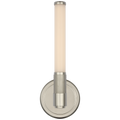 Barrett 13" Single Bath Light | Polished Nickel | White Glass