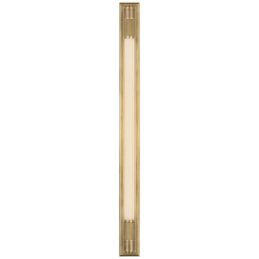 Barrett 30" Linear Bath Light | Natural Brass | White Glass