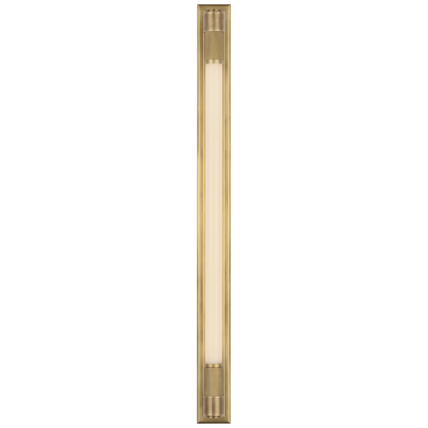 Barrett 30" Linear Bath Light | Natural Brass | White Glass