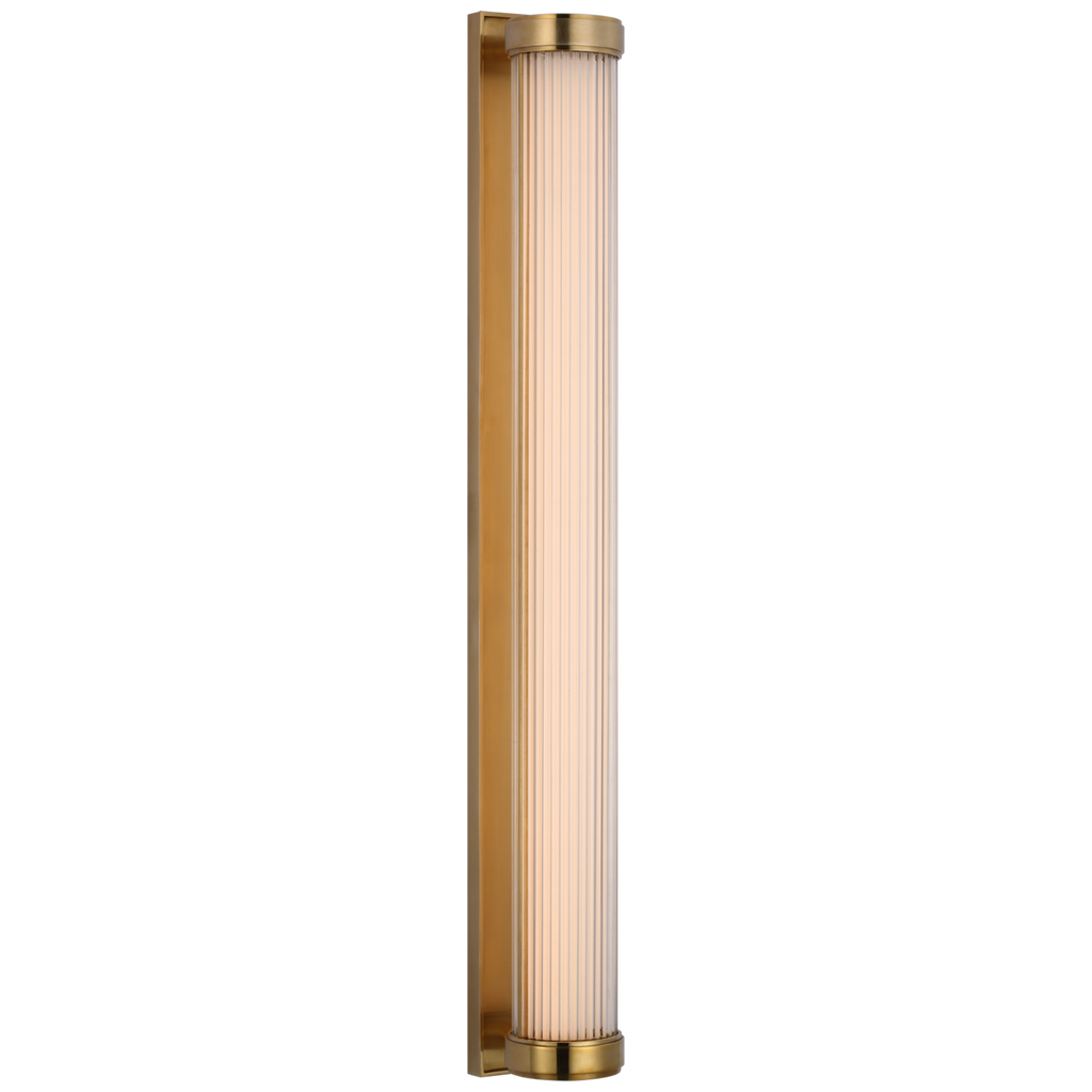 Ranier 30" Linear Bath Light | Natural Brass | Clear Glass Rods