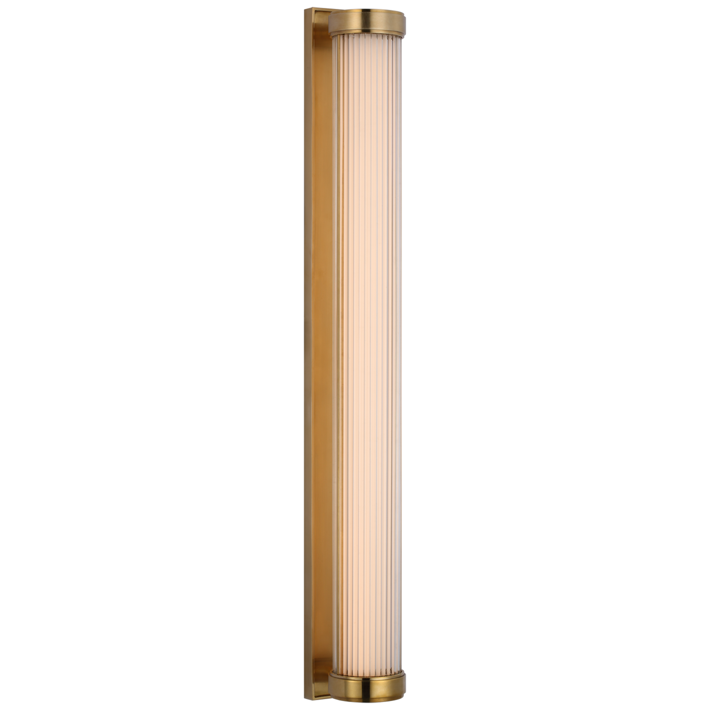 Ranier 30" Linear Bath Light | Natural Brass | Clear Glass Rods