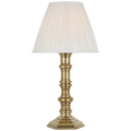 Thatcher 21" Cordless Table Lamp | Natural Brass | Silk Pleated Shade
