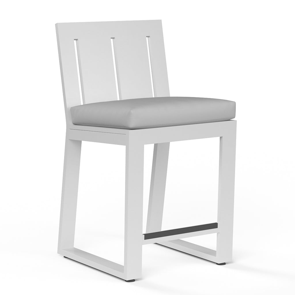 Newport Barstool in Cast Silver, No Welt