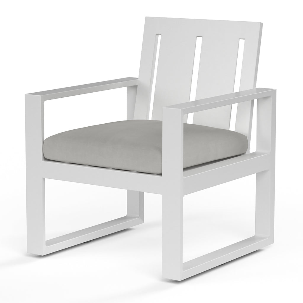 Newport Dining Chair in Cast Silver, No Welt
