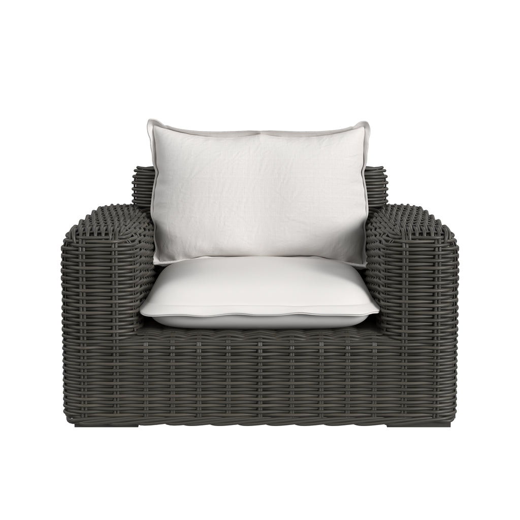 Cabo Oversized Club Chair in Soothe Pearl w/ Flange Welt