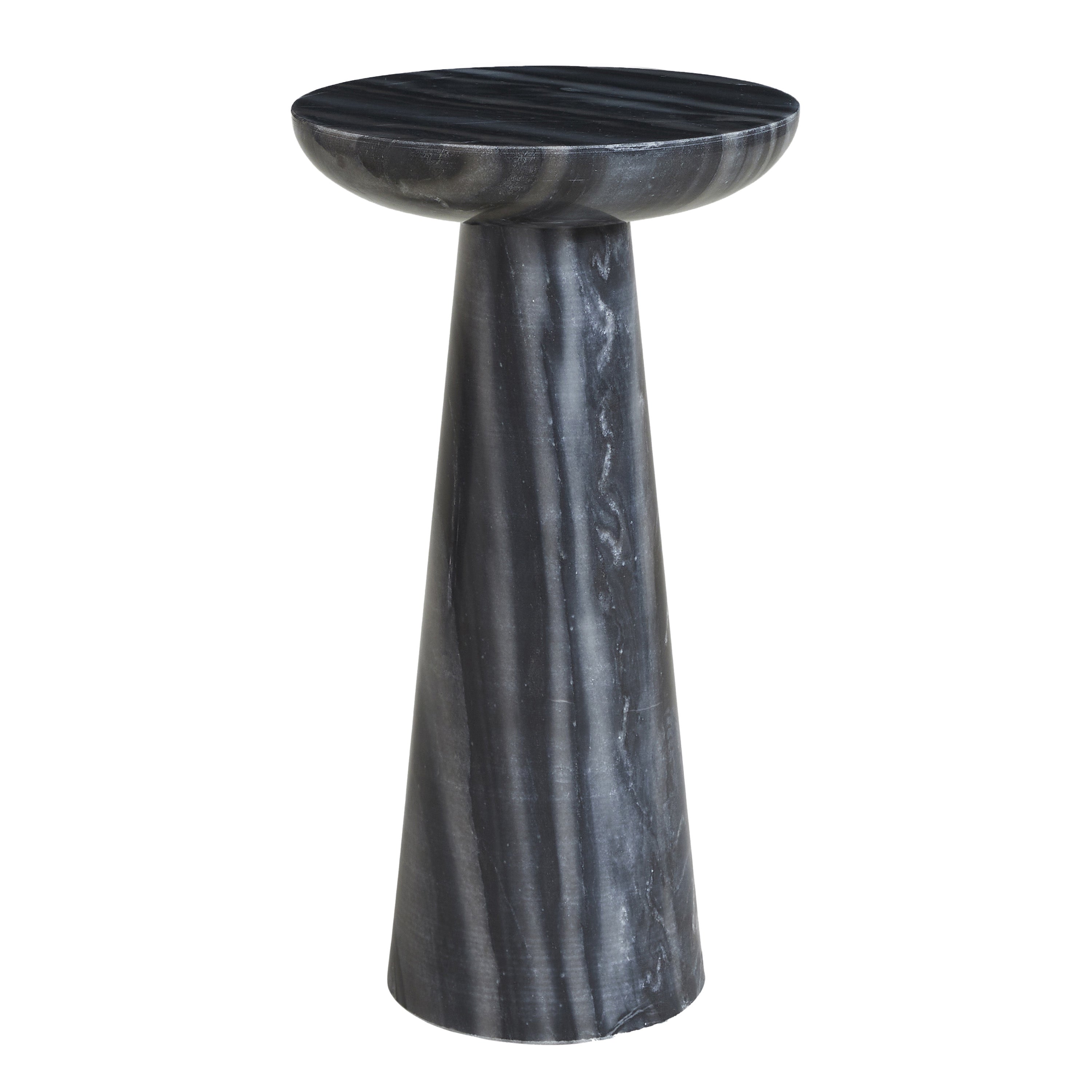 Mercura Side Table | Black Marble | Short