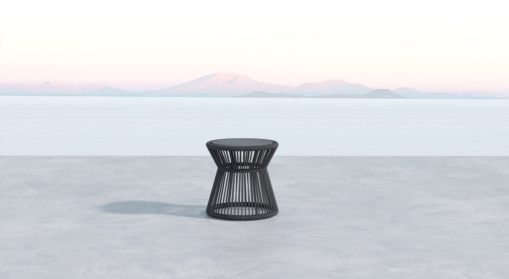 Milano End Table w/ 20" Honed Absolute Granite Insert Top