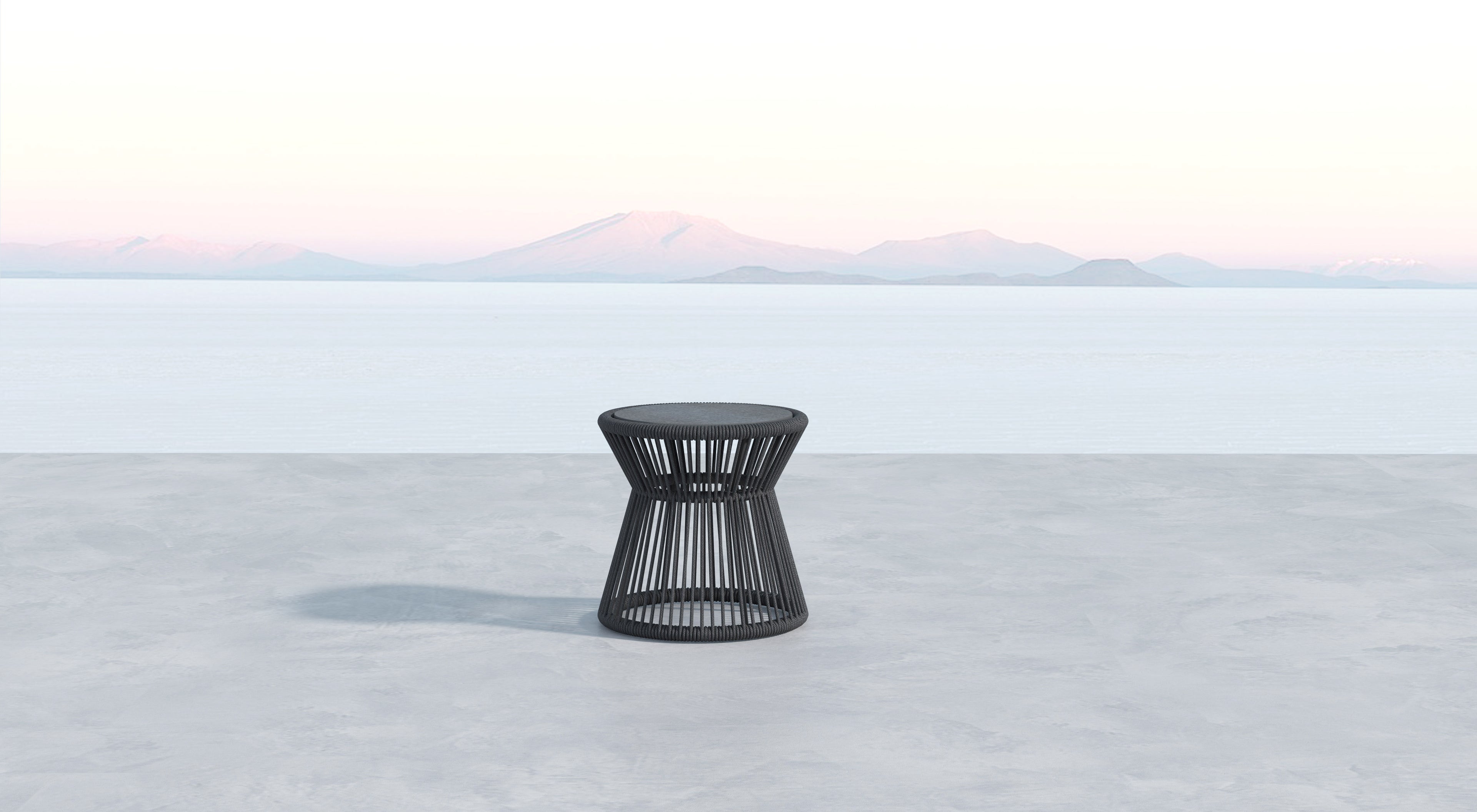 Milano End Table w/ 20" Honed Absolute Granite Insert Top