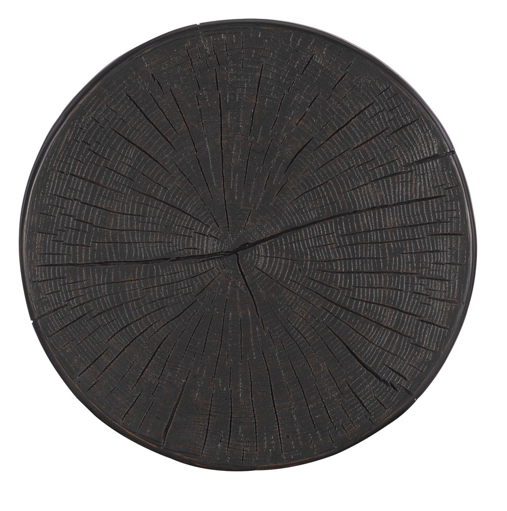 Commerce & Market Carved Stump Side Table | Black