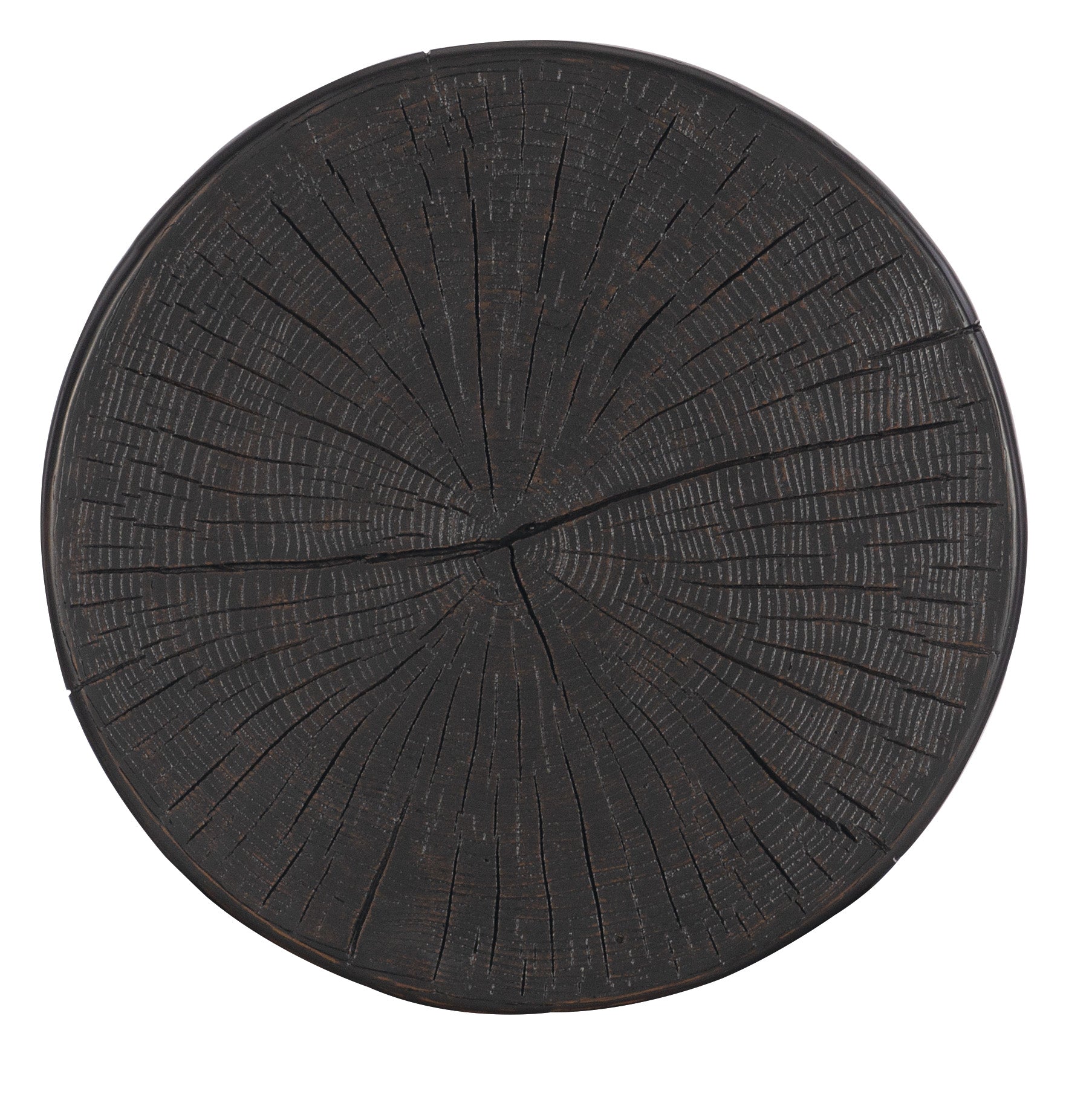 Commerce & Market Carved Stump Side Table | Black