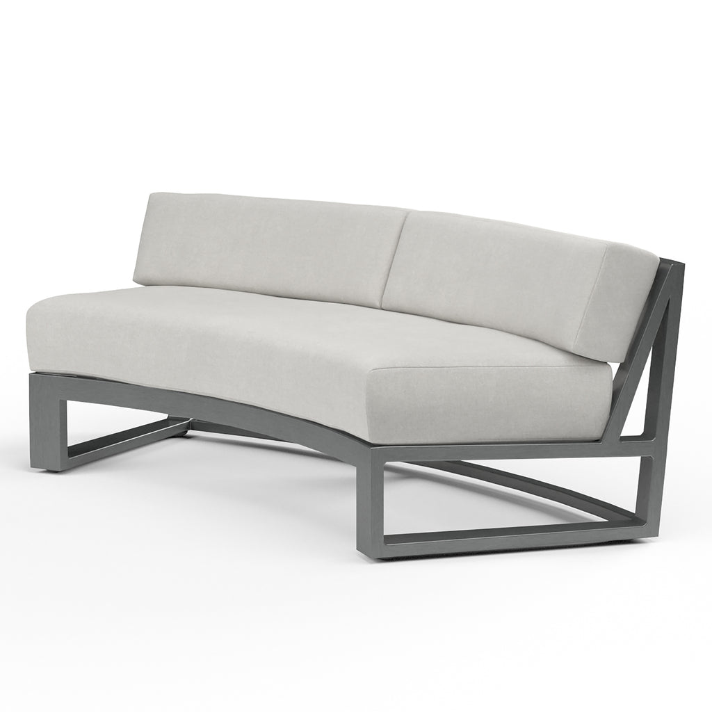 Redondo Curved Sofa in Cast Silver, No Welt