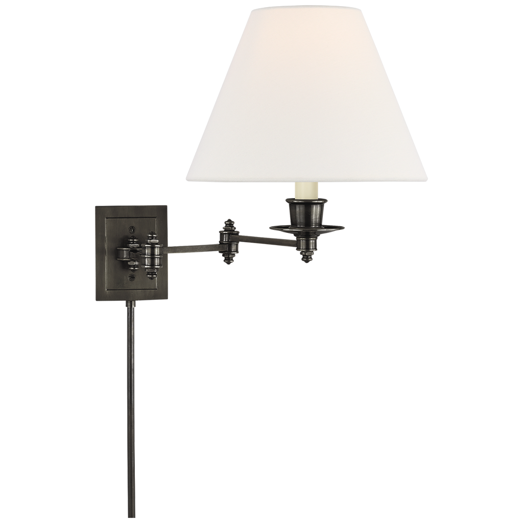 Triple Swing Arm Wall Lamp | Bronze | Linen Shade