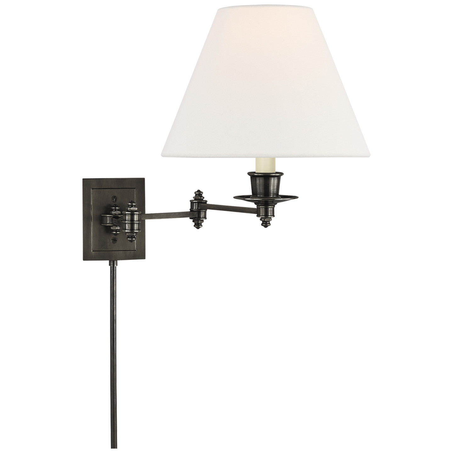Triple Swing Arm Wall Lamp | Bronze | Linen Shade