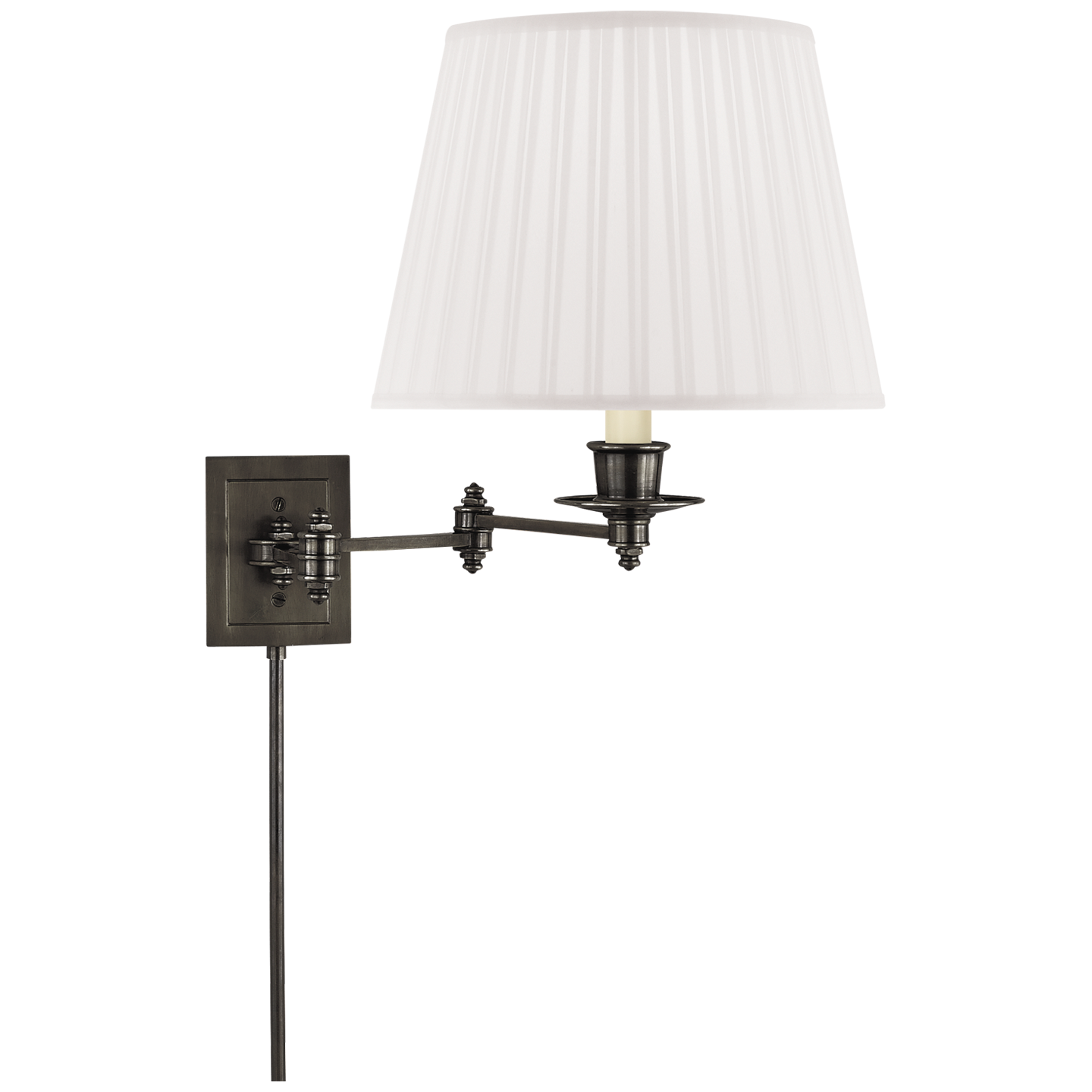 Triple Swing Arm Wall Lamp | Bronze | Silk Shade