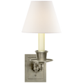 Single Swing Arm Sconce | Antique Nickel | Linen Shade 2