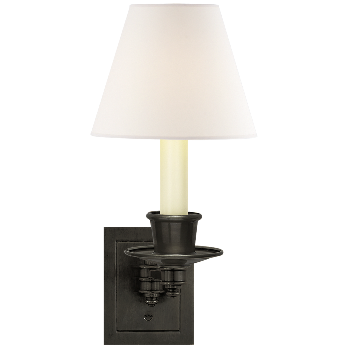 Single Swing Arm Sconce | Bronze | Linen Shade