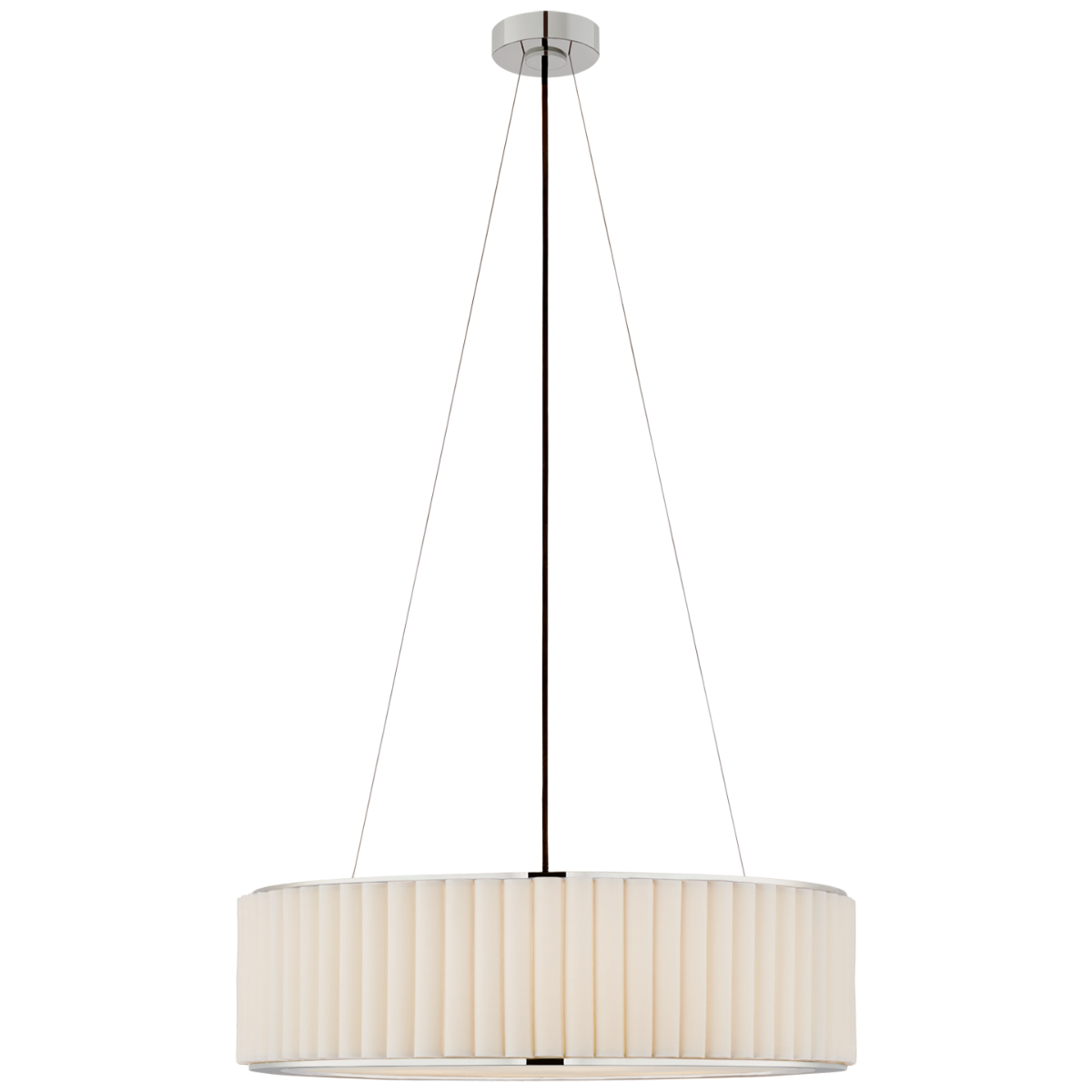 Palati Large Hanging Shade | Polished Nickel | Linen Shade