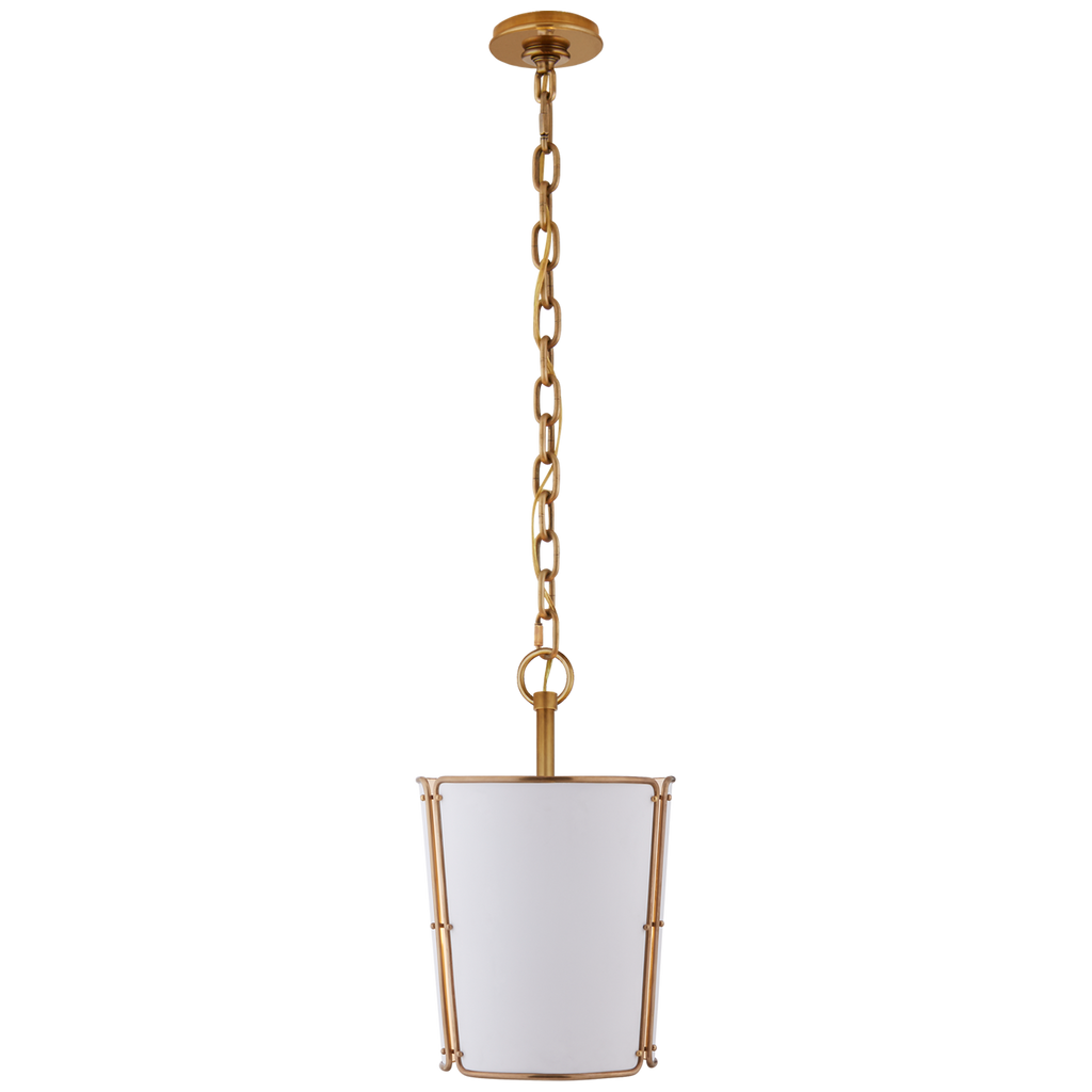 Hastings Small Pendant | Hand-Rubbed Antique Brass | White Shade