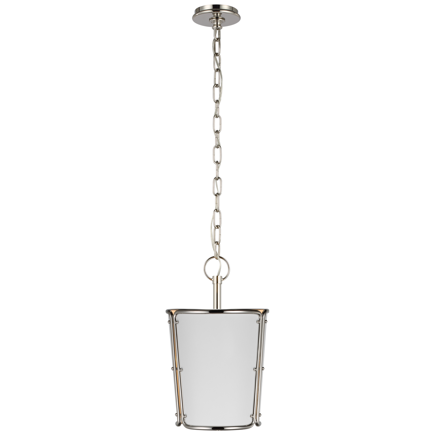 Hastings Small Pendant | Polished Nickel | White Shade
