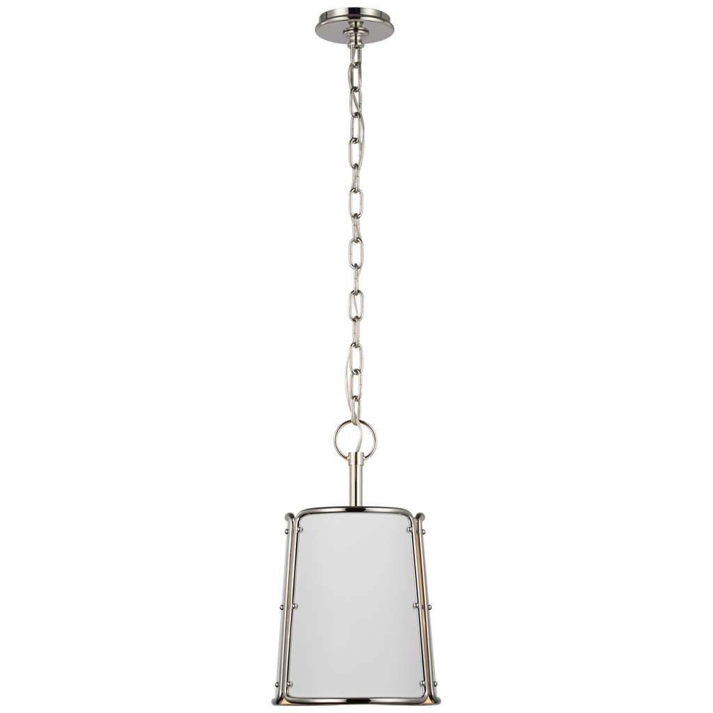 Hastings Small Pendant | Polished Nickel | White Shade