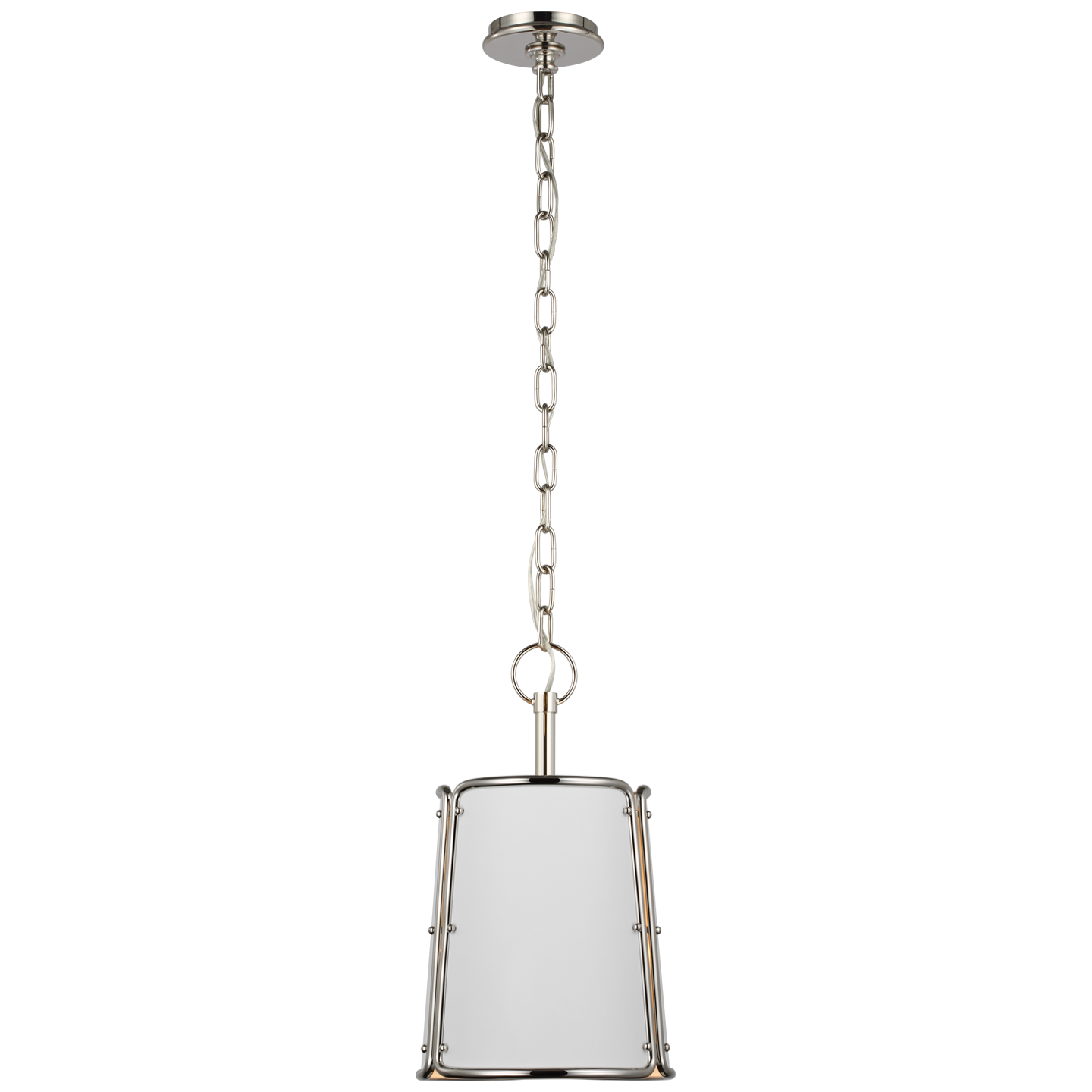 Hastings Small Pendant | Polished Nickel | White Shade