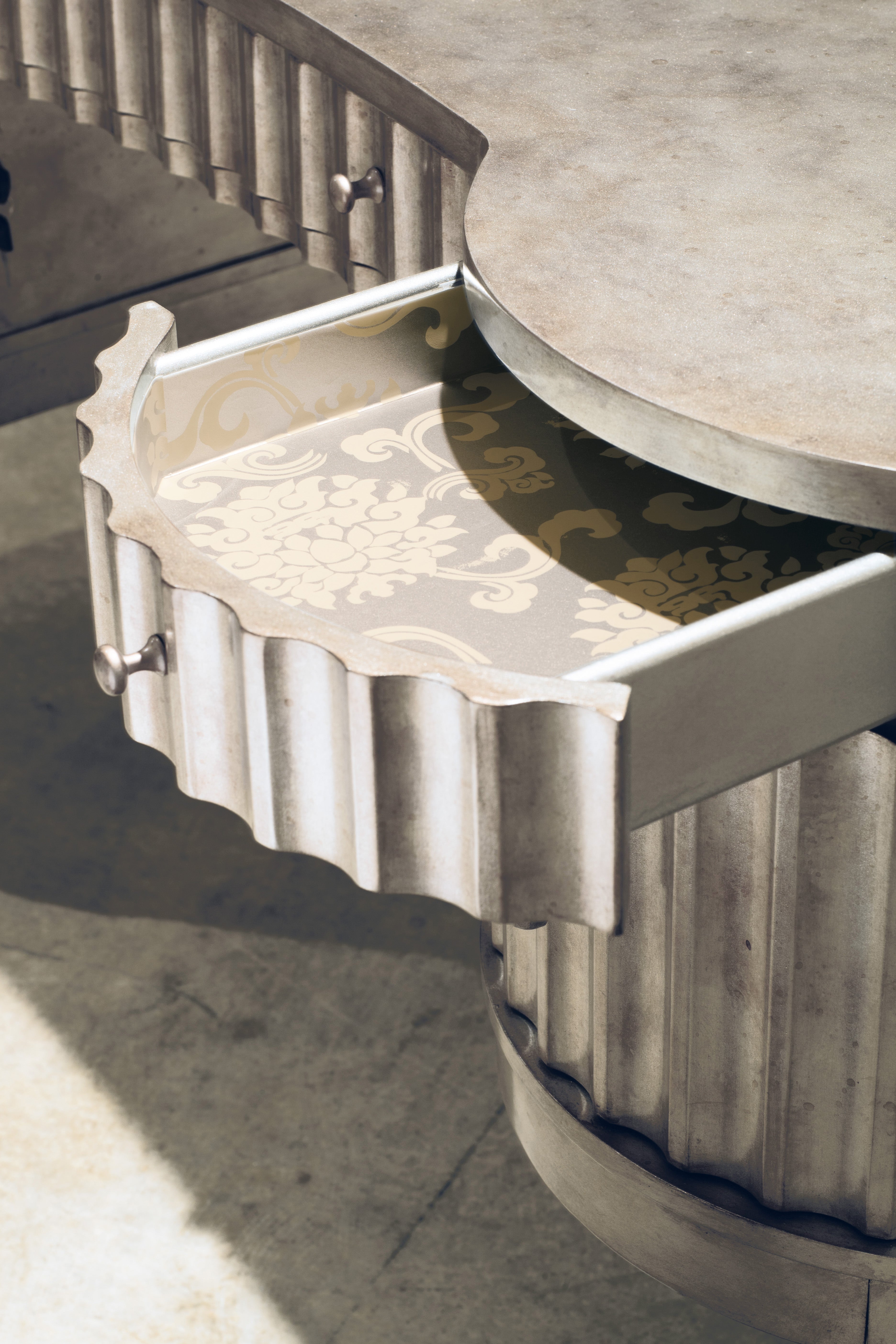 Melange Fluted Kidney Desk