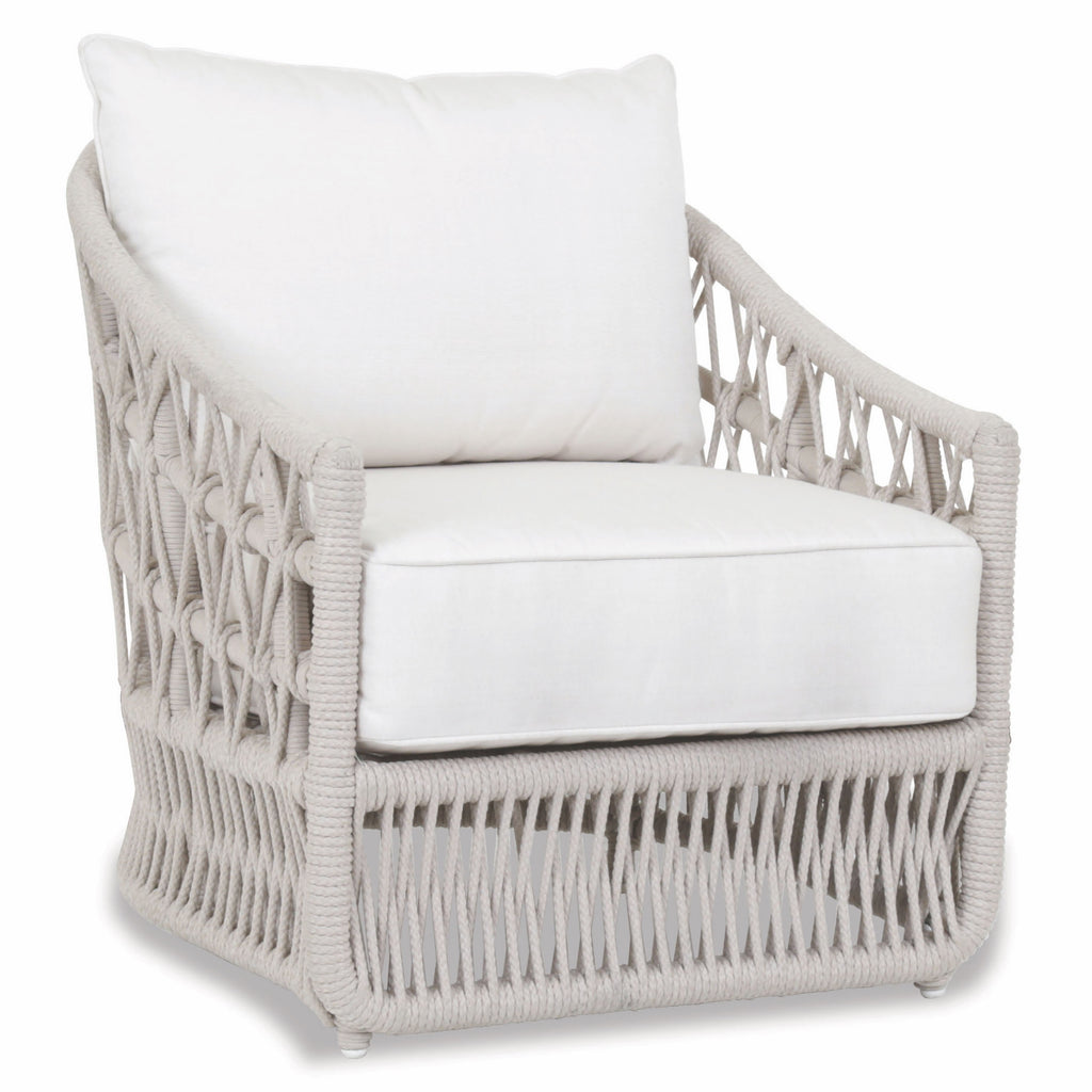 Dana Rope Club Chair in Linen Canvas w/ Self Welt