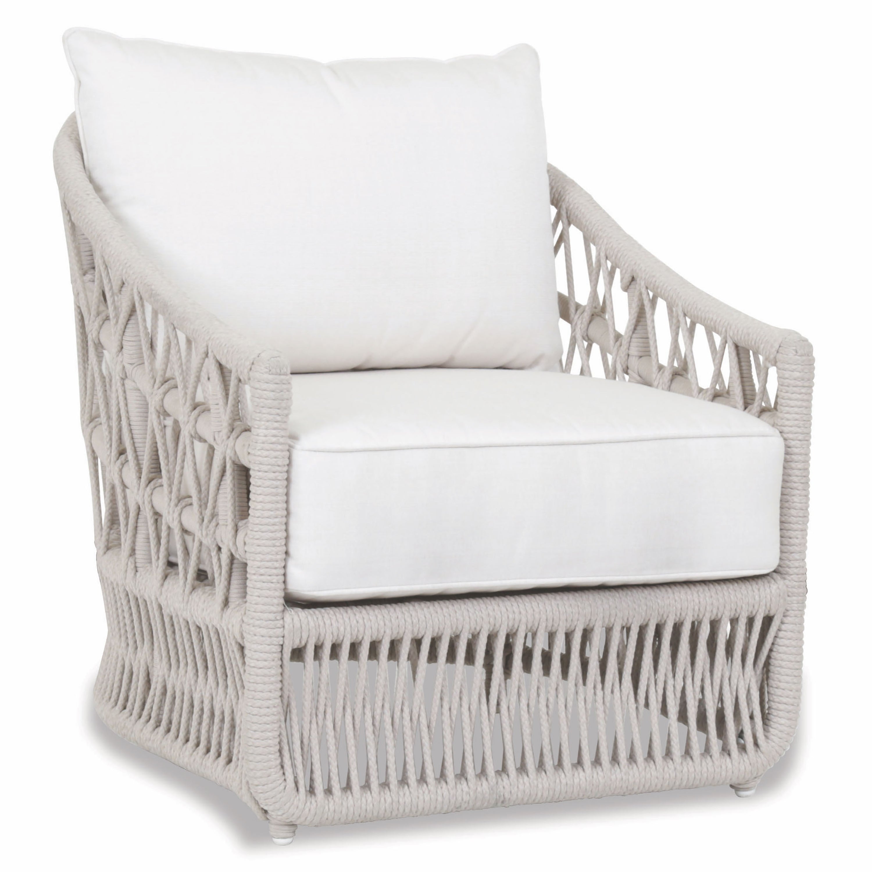 Dana Rope Club Chair in Linen Canvas w/ Self Welt