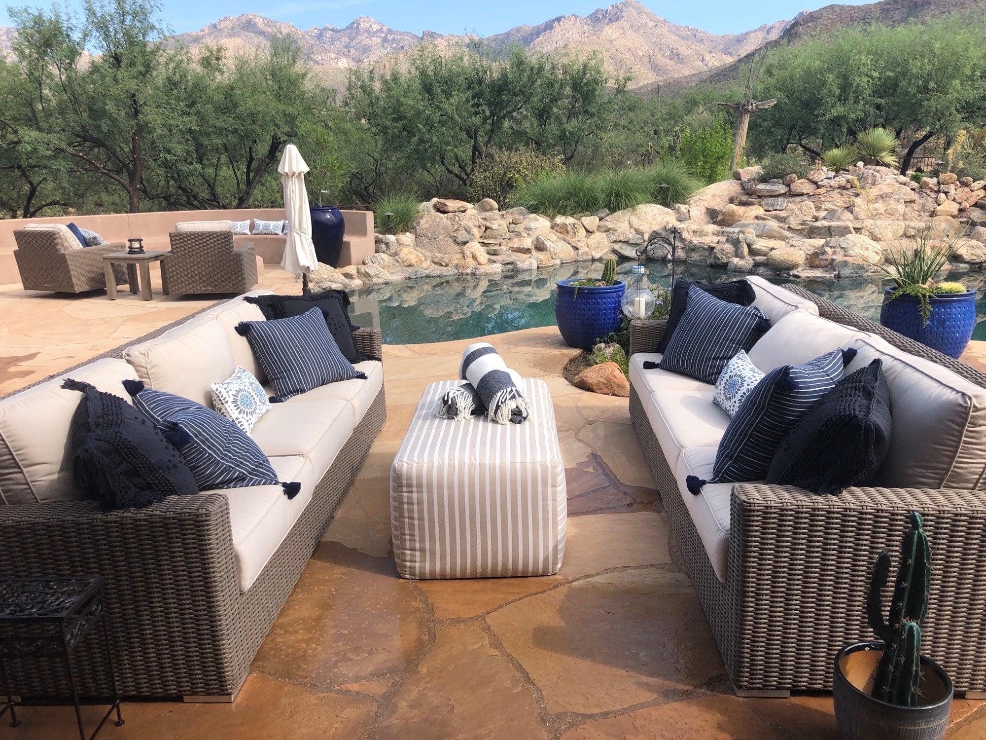 Rectangle Coffee Table/Ottoman in Heritage Granite | 24"x48"