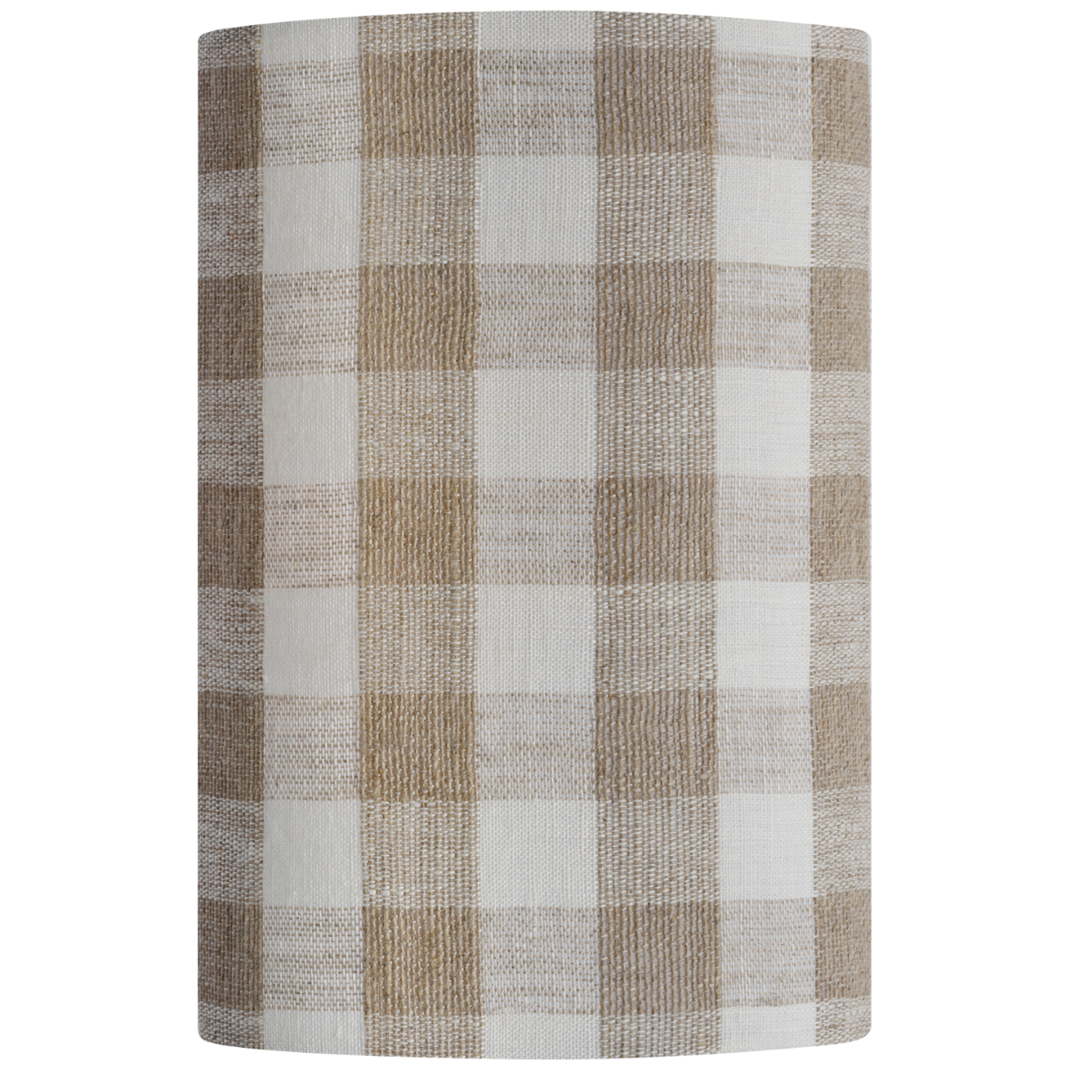 Maeve 8" Shield Sconce | Hand-Rubbed Antique Brass | Schumacher Natural Sidney Check Shield