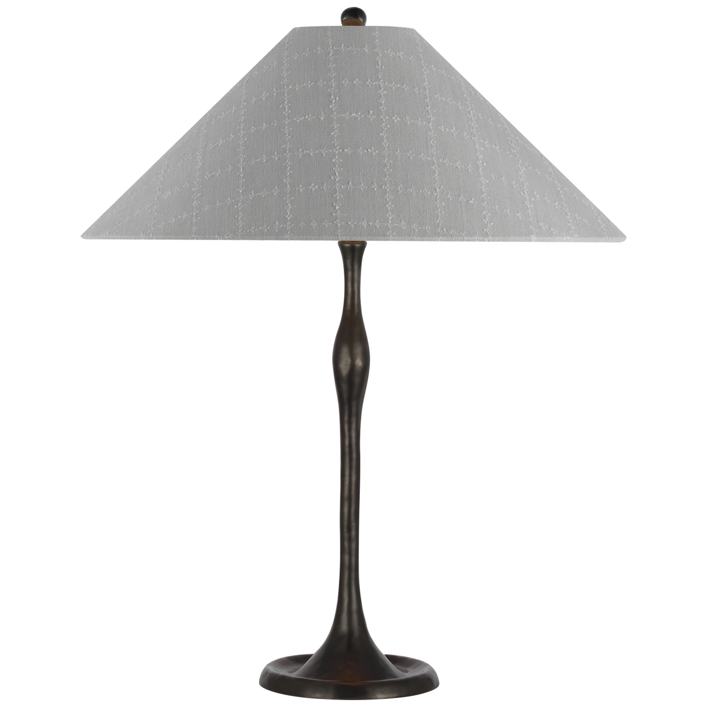 Romero Medium Table Lamp | Bronze | Schumacher 19" Sky Elin Check Flare Shade