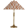 Romero Medium Table Lamp | Hand-Rubbed Antique Brass | Schumacher 19" Brick Amero Flare Shade