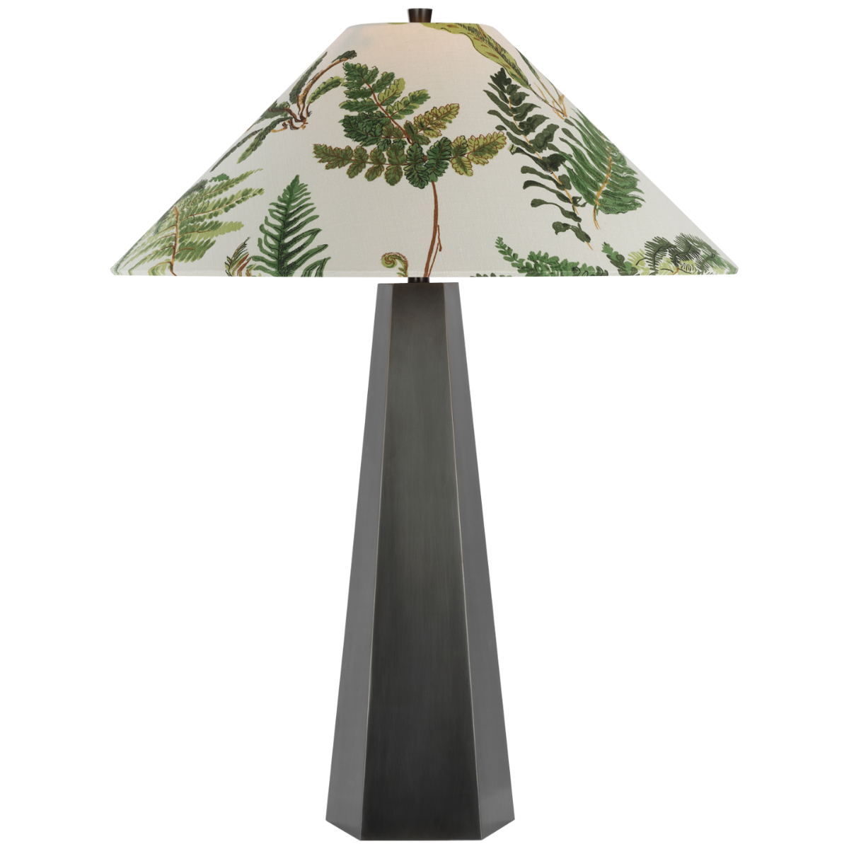 Zoran Medium Table Lamp | Bronze | Schumacher 21" Document Les Fougeres Flare Shade
