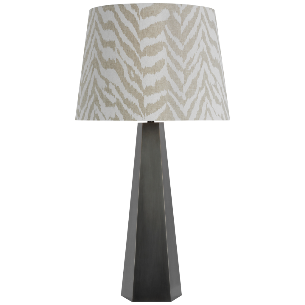 Zoran Medium Table Lamp | Bronze | Schumacher 16" Natural Quincy Empire Shade