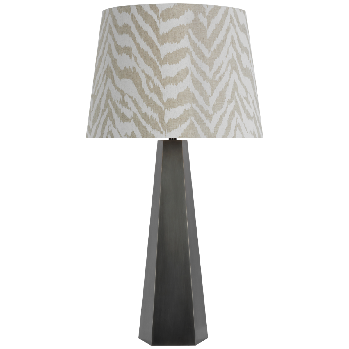 Zoran Medium Table Lamp | Bronze | Schumacher 16" Natural Quincy Empire Shade