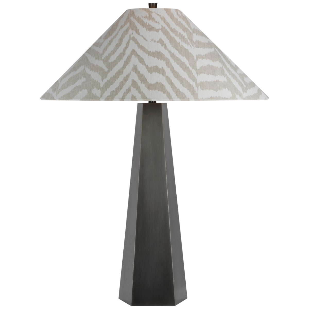 Zoran Medium Table Lamp | Bronze | Schumacher 21" Natural Quincy Flare Shade