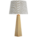 Zoran Medium Table Lamp | Hand-Rubbed Antique Brass | Schumacher 16" Natural Quincy Empire Shade