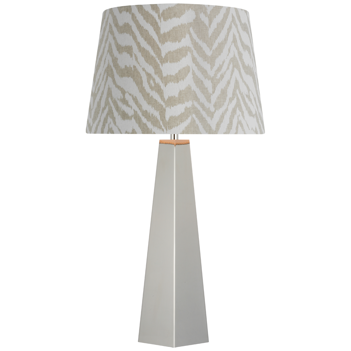 Zoran Medium Table Lamp | Polished Nickel | Schumacher 16" Natural Quincy Empire Shade