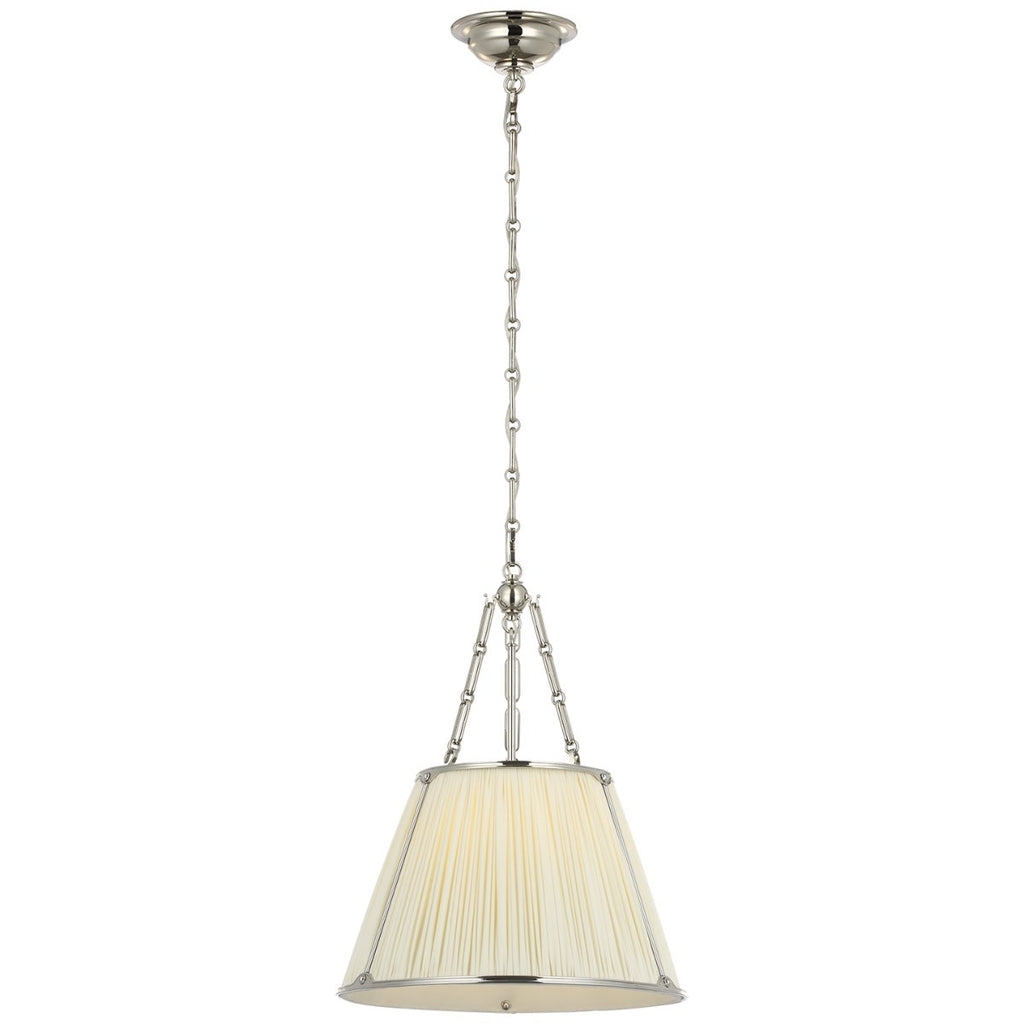 Allister 16" Hanging Shade | Polished Nickel | Silk Pleated Shade