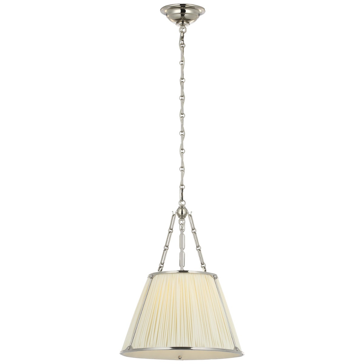 Allister 16" Hanging Shade | Polished Nickel | Silk Pleated Shade