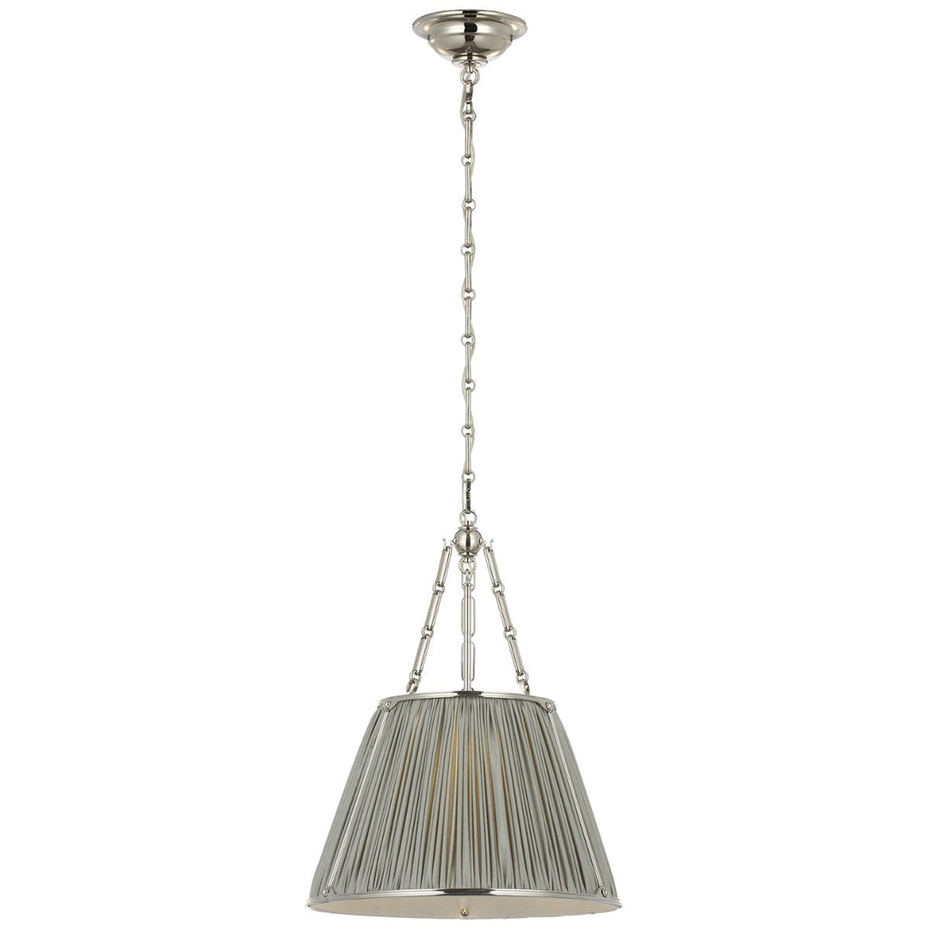 Allister 16" Hanging Shade | Polished Nickel | Mist Silk Pleated Shade